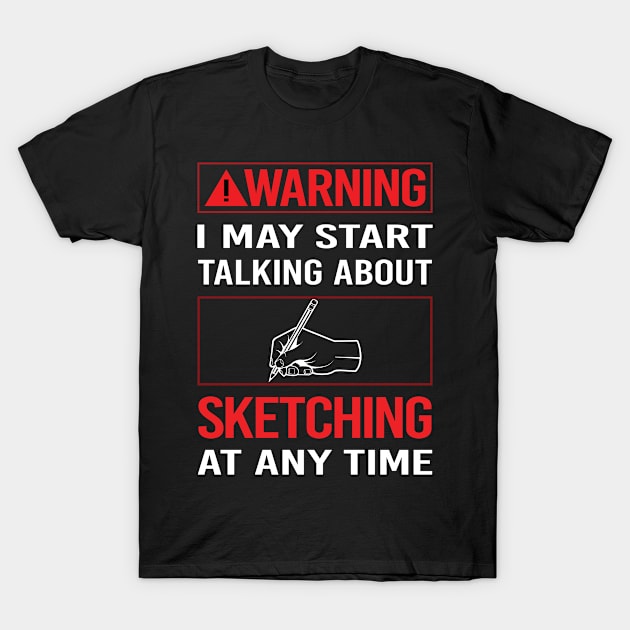 Red Warning Sketching T-Shirt by Happy Life